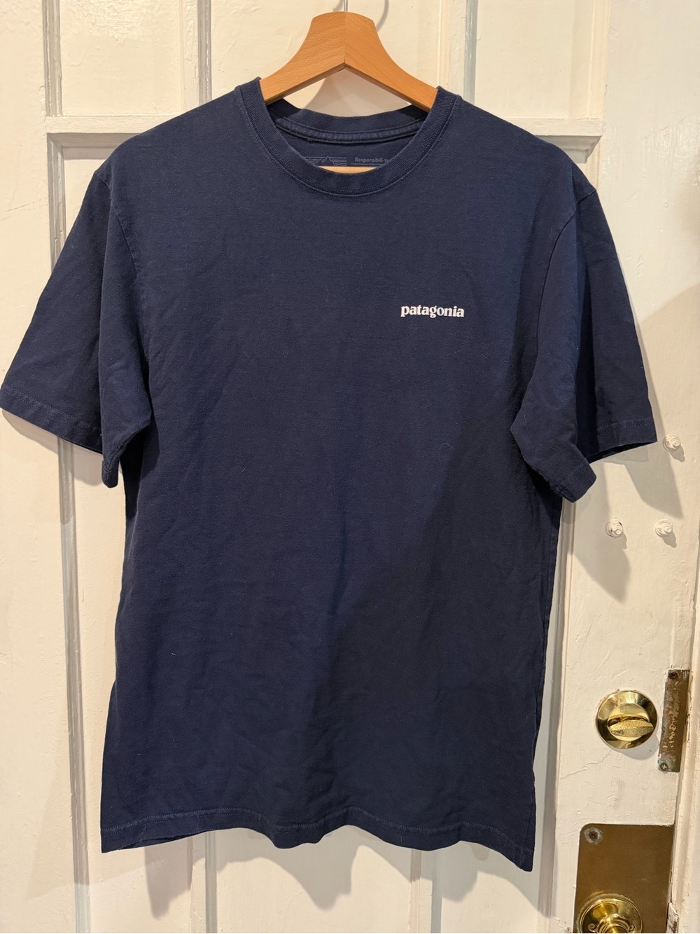 Patagonia Short-Sleeve Logo Tee in Navy